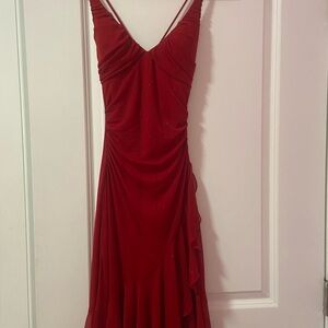 City Triangles Red Ruffle Dress